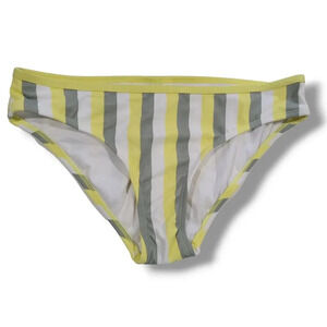 Kona Sol Women's Plus Size yellow striped Medium Coverage Hipster Bikini Bottom